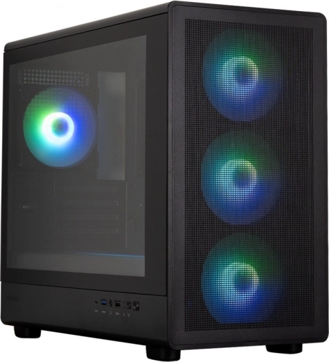 M5 Black mATX Mini Tower PC Case with 4 ARGB Fans