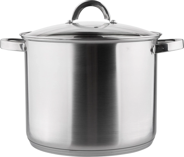 Fabio hoher Edelstahl-Topf mit Glasdeckel 26 cm, 10,5 l