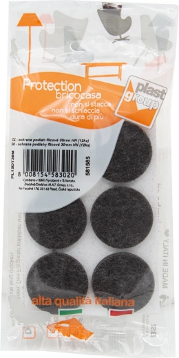 Vilt zelfklevende meubelglijders 30 mm, bruin (12 stuks)