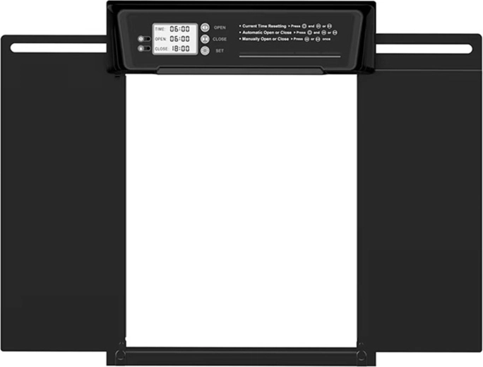 Automatische kippendeur voor kippenhok met zonnepaneel 37,9 × 28 cm