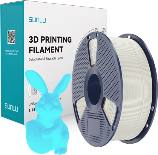 Sunlu PLA-filament glow-in-the-dark wit-blauw