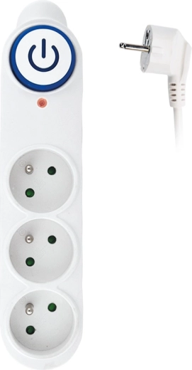 Solight surge protector with extension lead, 3 sockets, 1.5 m, white
