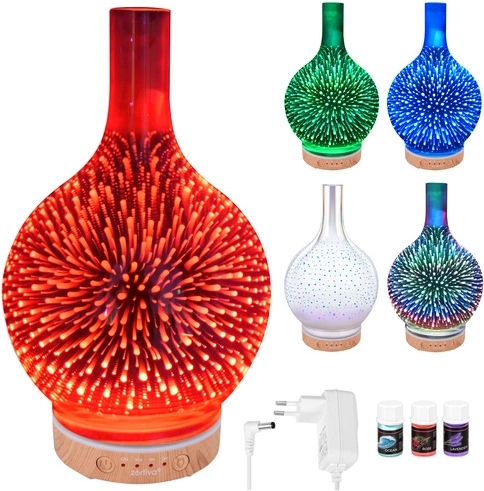 Aroma-diffuser en luchtbevochtiger 200 ml Zortiva met 3D LED RGB-effect