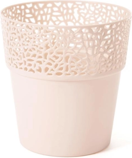 Cache-pot en plastique Naturo beige 17,5 cm