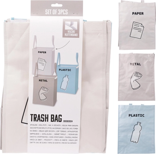 Bags for Sorted Waste 30 × 30 × 39 cm (set of 3)