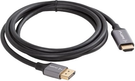 DisplayPort to HDMI Cable 1.8 m 4K black–silver