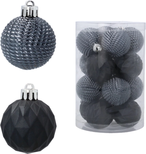 Set de 16 boules de Noël élégantes 4 cm anthracite – Kamai Christmas Decoration