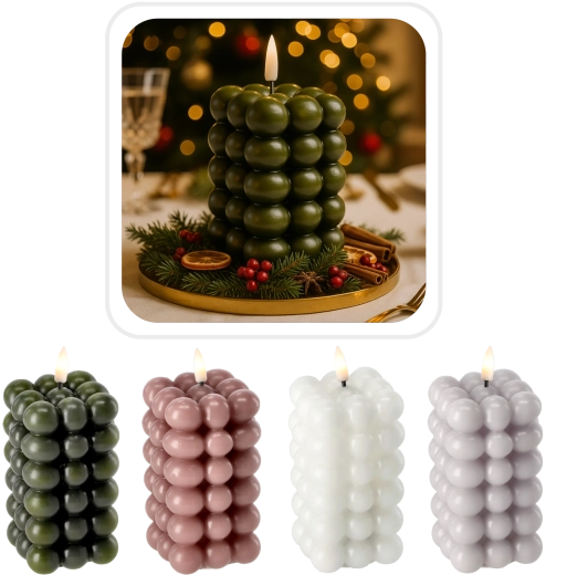 LED-kaars Bubble 6 × 11,5 cm van echte was