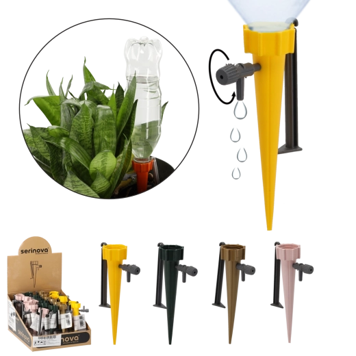 Plant irrigator with tap, mixed colors