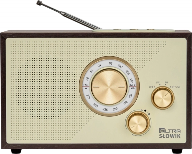 OR Słowik Table Radio with Bluetooth, USB and microSD in Dark Brown
