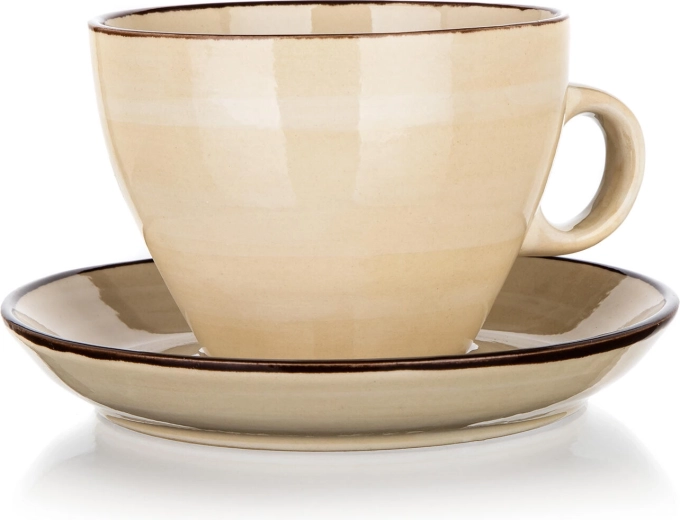 Tasse et soucoupe en céramique 290 ml Palas crème