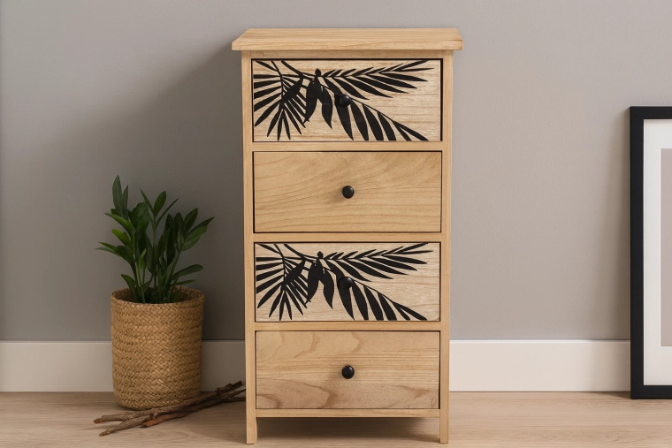 Commode à 4 tiroirs Zofia 40 × 29 × 73 cm