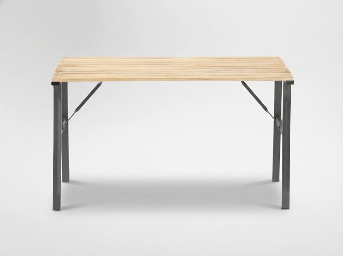 Tuintafel hout en staal 120 × 60 × 71 cm