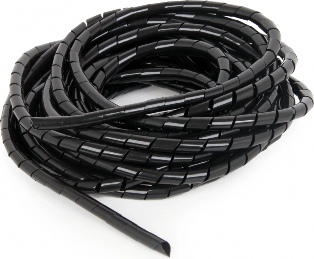 Organisateur spiralé de câbles 12 mm 10 m noir