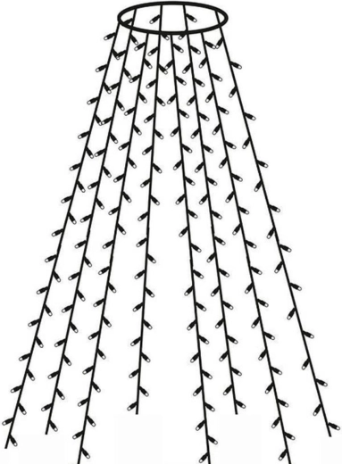 Rideau lumineux suspendu pour sapin de Noël 160 LED – blanc chaud, KAMAI