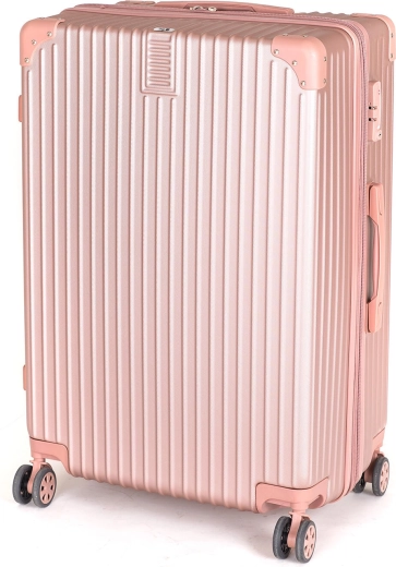 Valise rigide L 86 l rose avec cadenas TSA et roulettes à 360°