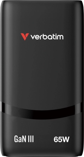 Verbatim Fold 'n' Go GaN Charger 65 W, 2× USB‑C (PD 3.0, PPS), Black