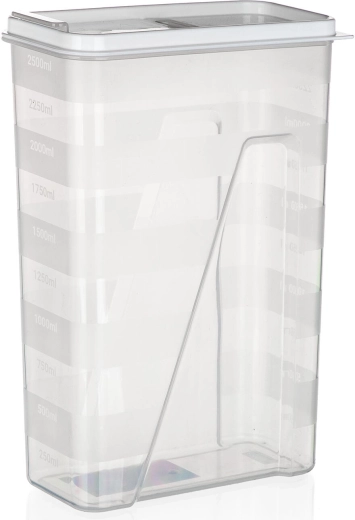 Dry Food Container 2.5 l with dispensing lid, transparent/white