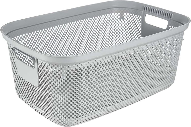 Wasmand voor schone was grijs 53 × 34,5 × 22,5 cm