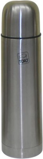 Stainless steel thermos with stop valve TORO 0.7 l