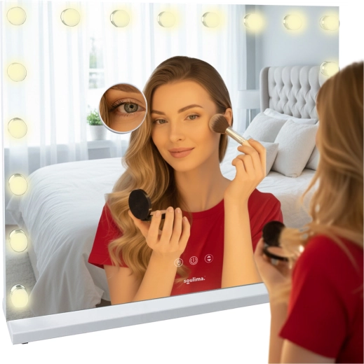 Soulima Cosmetic Mirror with LED Lighting 80 × 62 cm