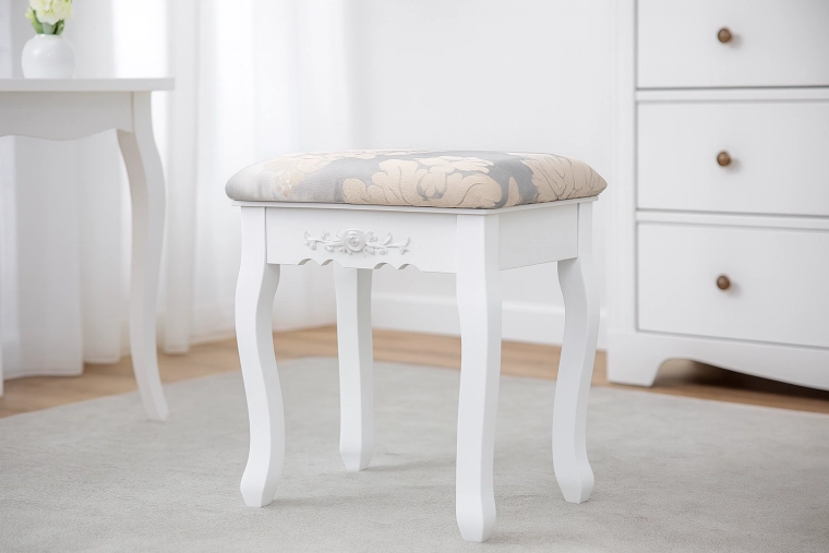 Tabouret vintage blanc 38 × 28 × 45 cm