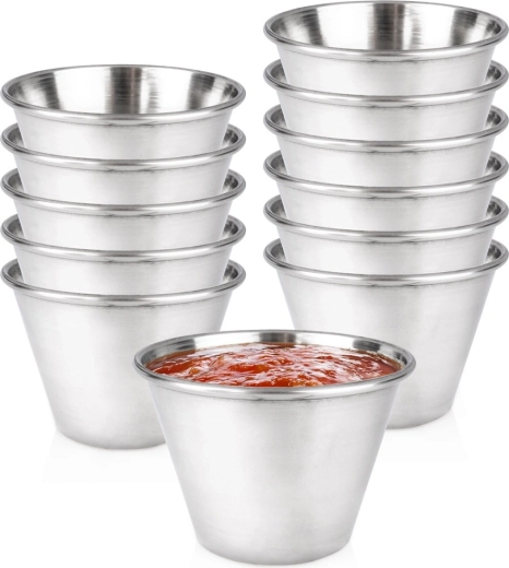 Vilde Edelstahl-Schälchen für Dips 75 ml, 12 Stk.