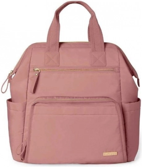 Sac à dos à langer rose élégant pour parents modernes