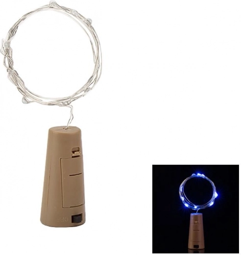 LED-lichtslinger met kurk - blauw