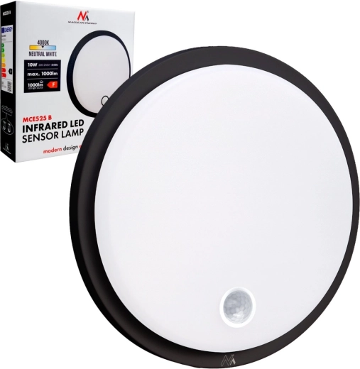 LED wand- en plafondarmatuur met PIR-sensor, IP65, 10 W, 1000 lm, 4000 K