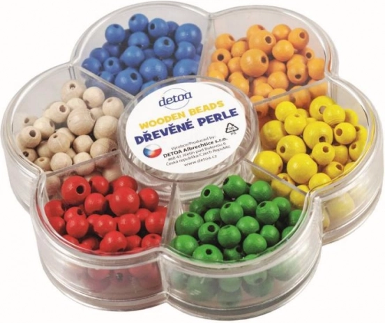 Detoa houten kralen in een bloemetje – kleurrijke creatieve set om te rijgen