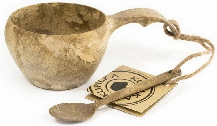 Kupilka 21 klassieke mok Brown met lepeltje