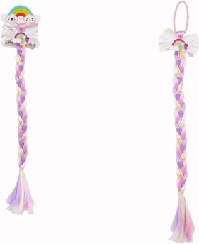 Hairband with Bow and Colorful Braid with Sequins