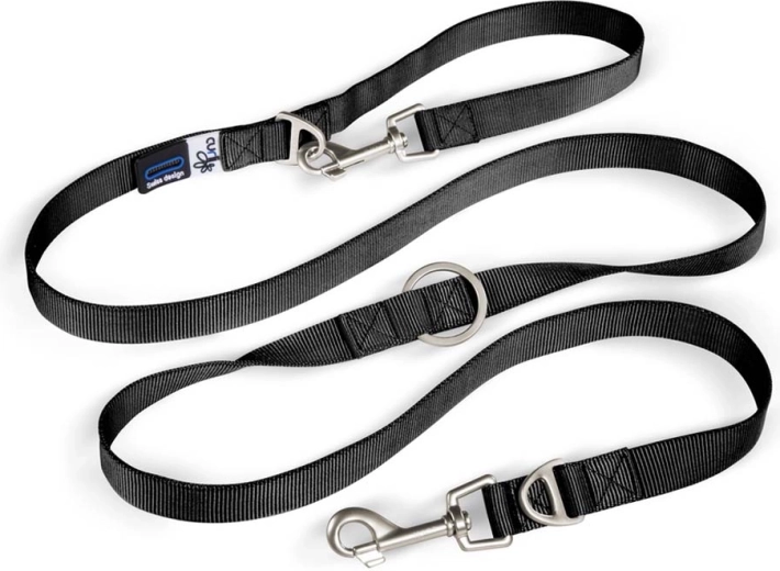 Curli adjustable nylon dog leash, black, 200 × 2 cm (L)