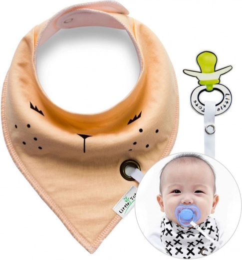 Schal/Bib mit Schnullerhalter – lachsfarben