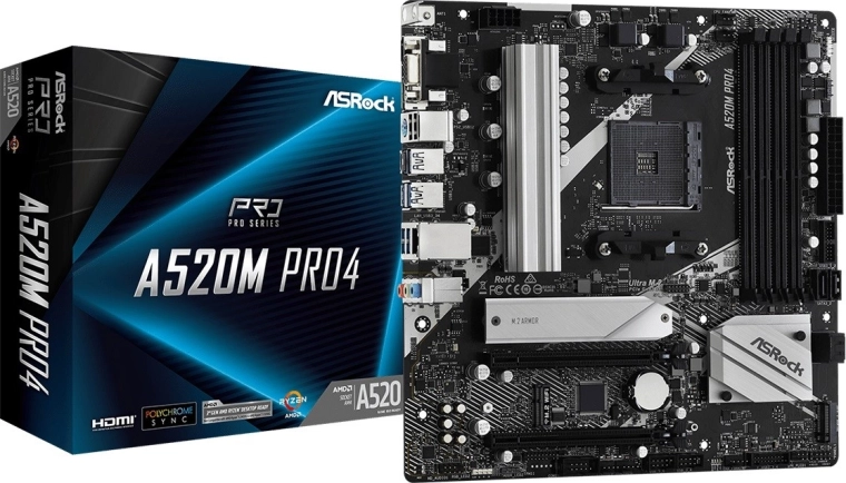 Carte mère ASROCK A520M PRO4 (AM4, microATX)