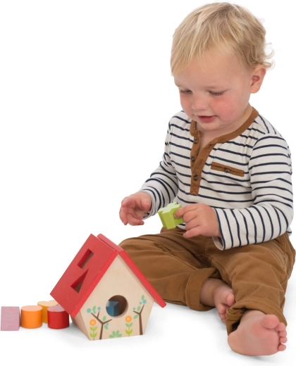 Houten vormendoos in de vorm van een vogelhuisje Le Toy Van
