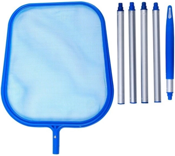 Épuisette de surface pliable pour piscine avec manche en aluminium