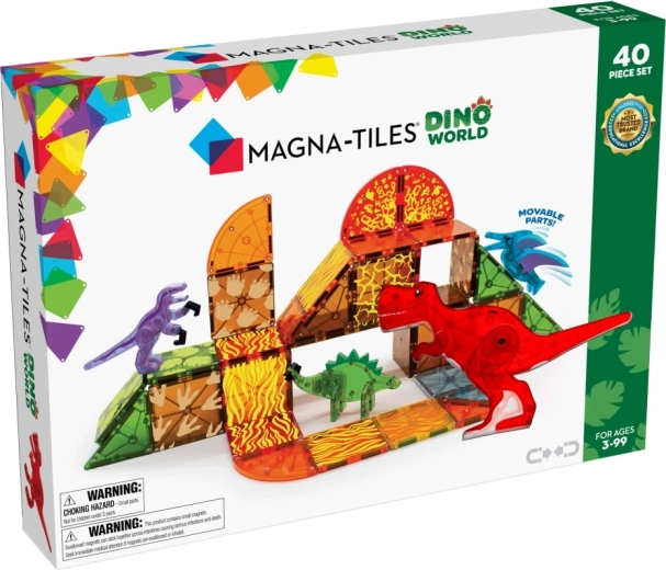 Magna-Tiles Dinosaur Magnetic Building Set (40 Pieces)