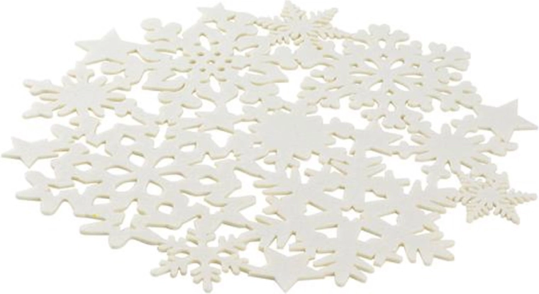 Felt Round Placemat TORO 38 cm White