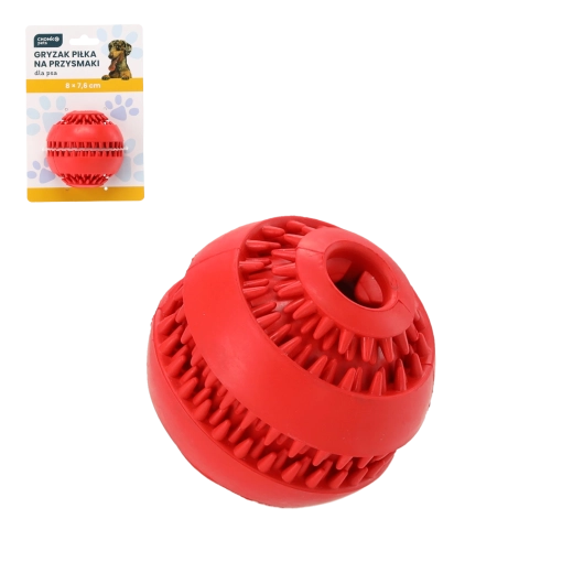 Interactieve rubberen snackbal voor honden 8 × 7,6 cm