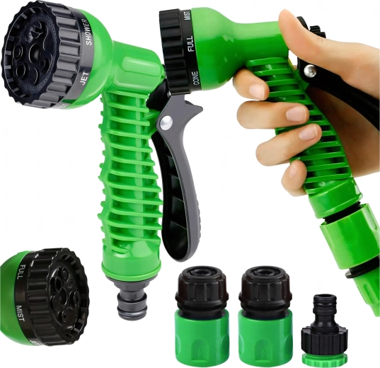 Verstellbare Garten-Spritzpistole mit 7 Modi und 3 Schnellkupplungen