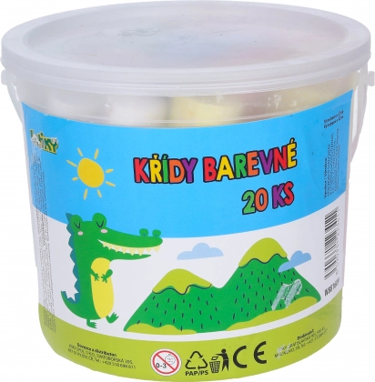 Round sidewalk chalk – 20 pcs in a bucket