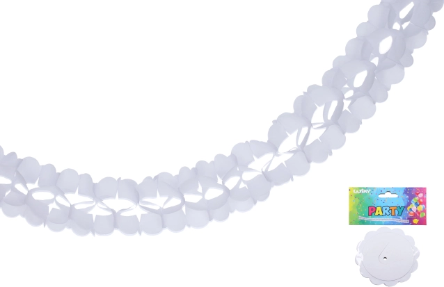 Papieren witte slinger 3,6 m