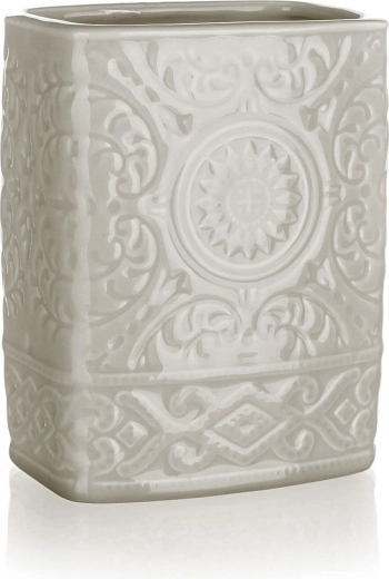 Keramikbecher für Zahnbürsten grau‑beige