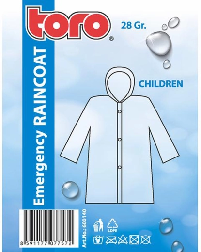 Kinder-Regenponcho mit Kapuze, Einheitsgröße