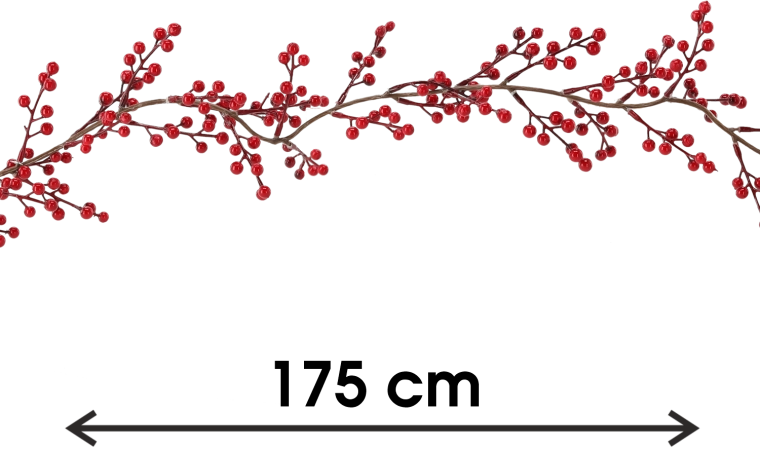 Christmas garland 175 cm with rowan berries - 1 piece