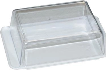 Rechteckige Butterdose 15 × 10 cm mit transparentem Deckel
