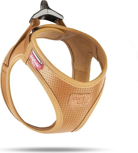 Harnais vegan Curli pour chiens en cuir de pomme marron, taille S (4–7 kg)