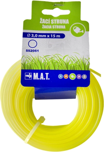 Fil de coupe 3,0 mm rond, 15 m, nylon, jaune